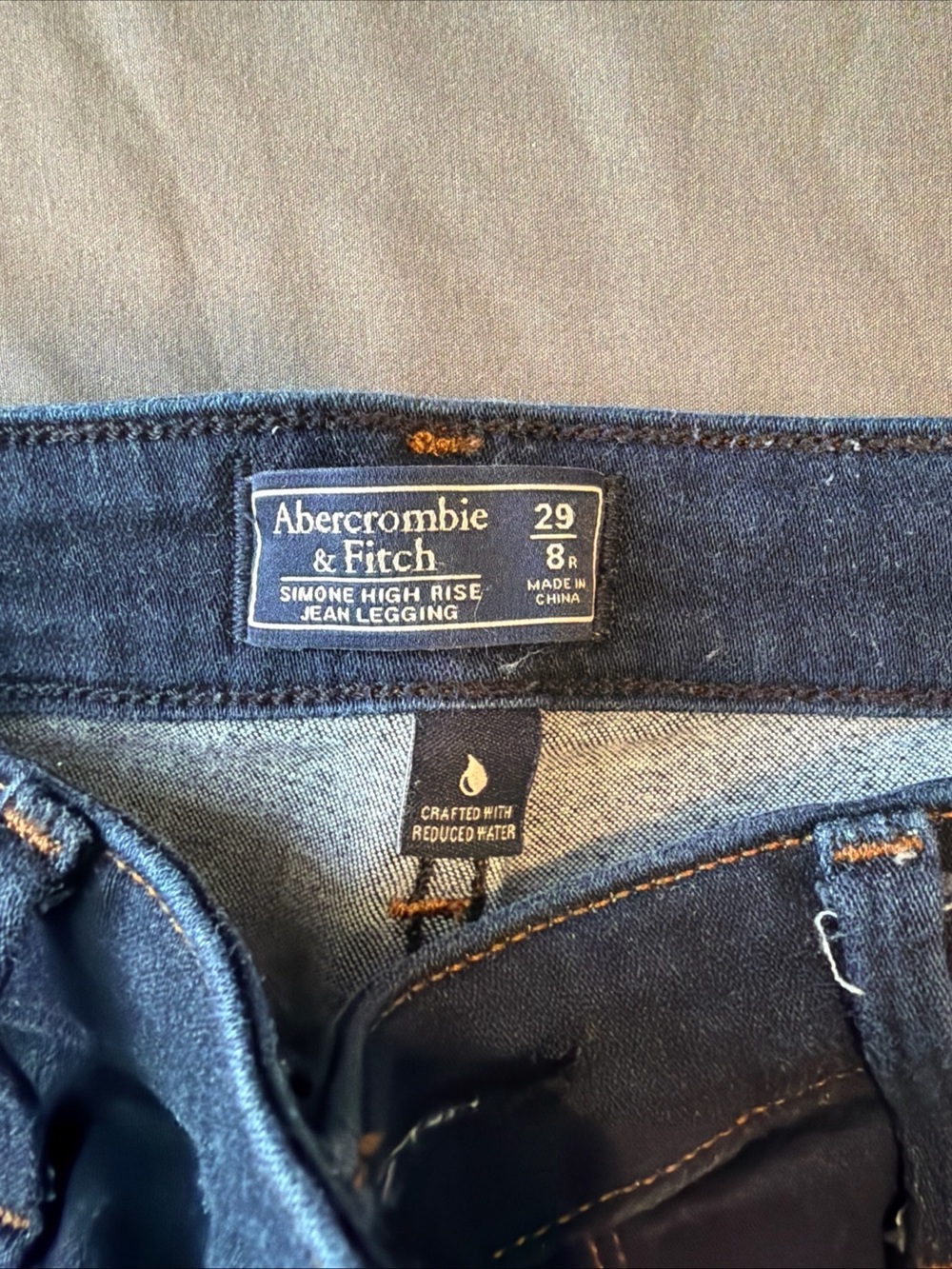 Abercrombie & Fitch Simone High-Rise Skinny Jeans - Dark Blue Denim